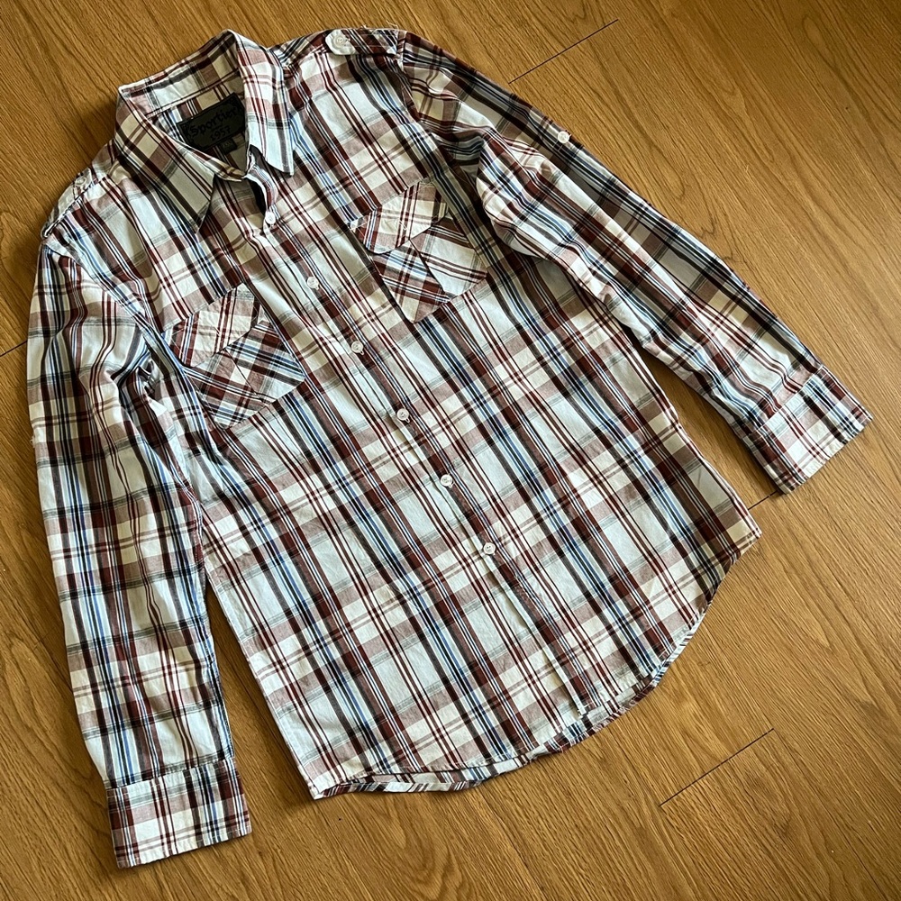 MENS SPORTIER PLAID FLANNEL SHIRT 2XL XXL